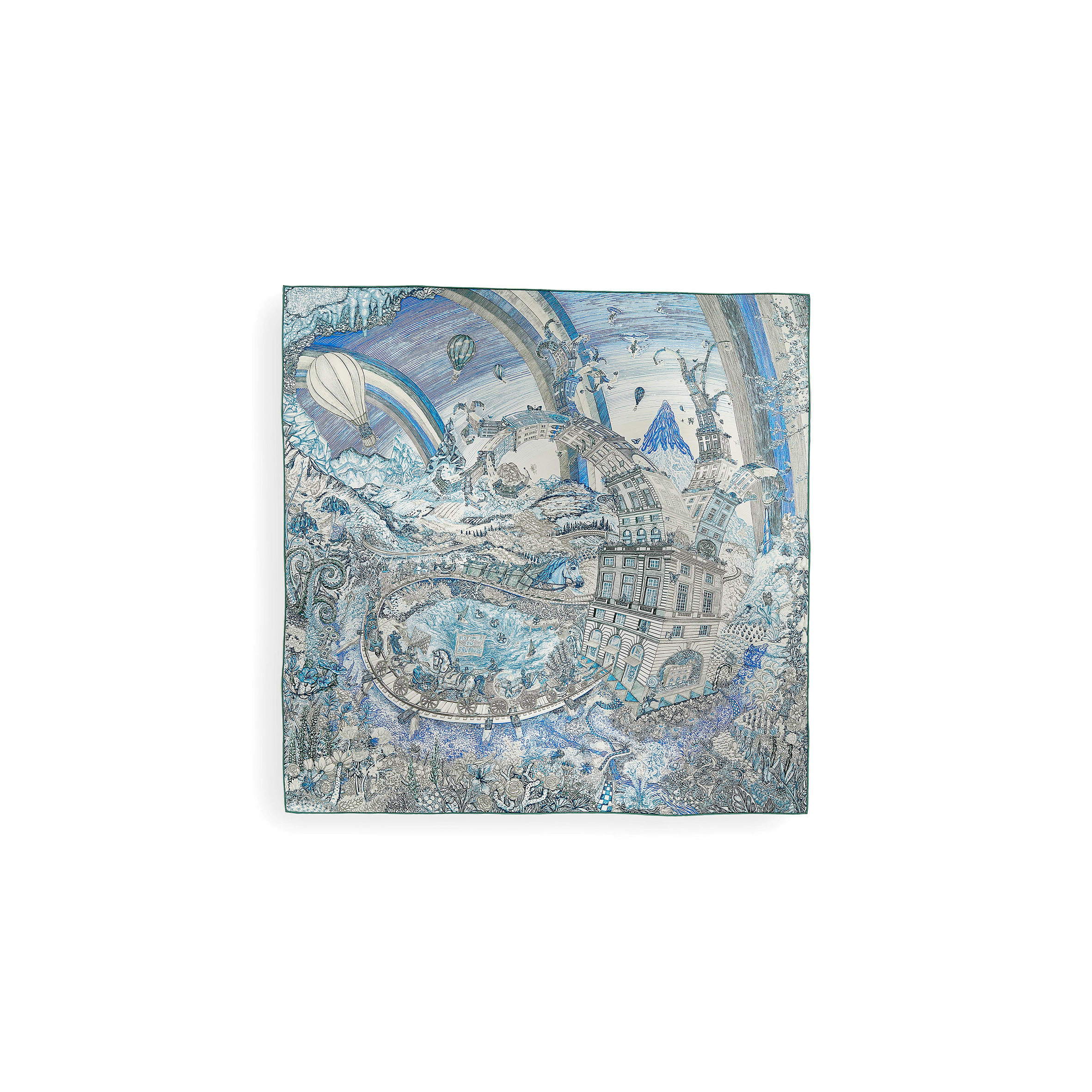 HERMES LES FOLIES DU FAUBOURG SCARF 90 H004147S 05 (88.5*88.5cm)